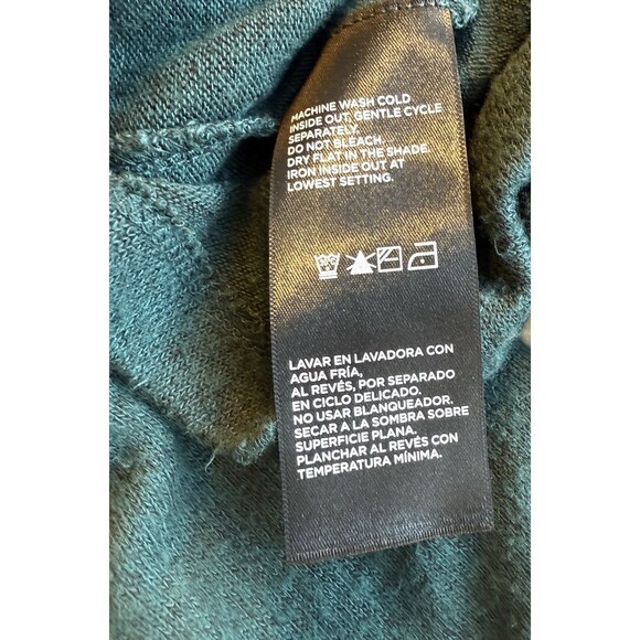 Well Worn V-Neck Relaxed Long Sleeve Tee Top Womens Size XL Green Brushed Fabric - Picture 5 of 8